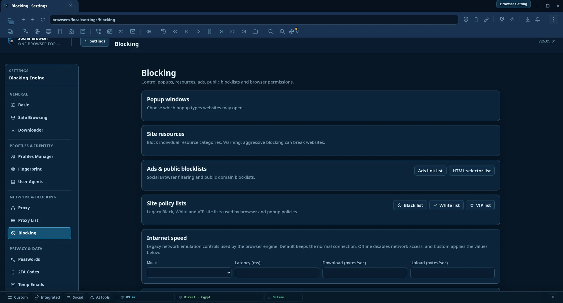 Blocking Engine