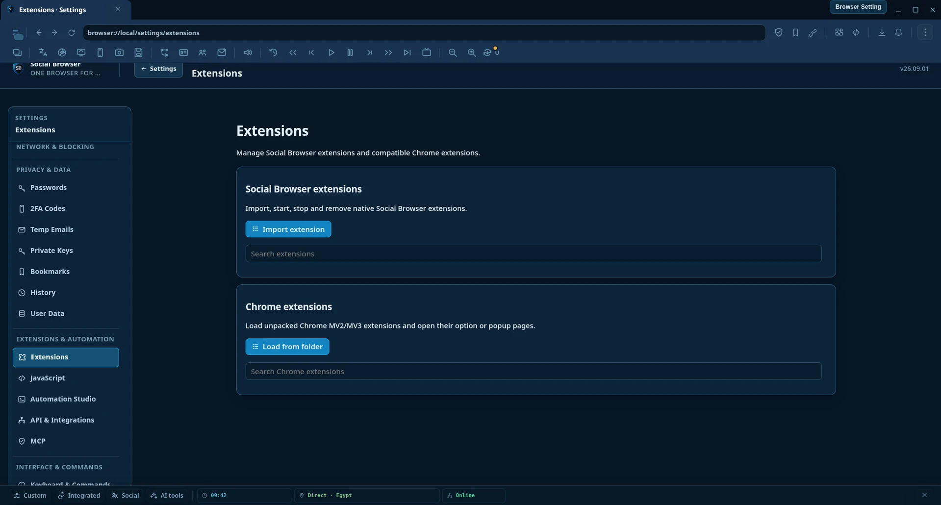Extensions Manager