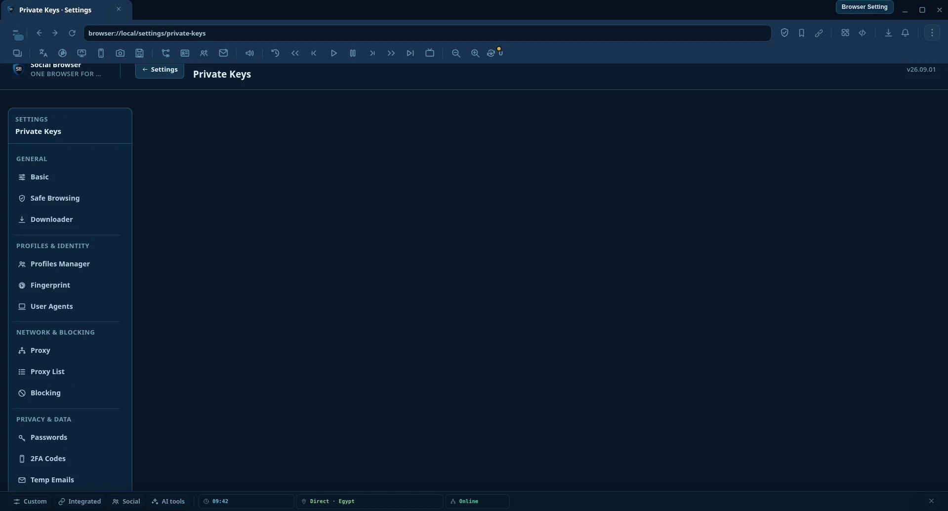 Private Keys Manager
