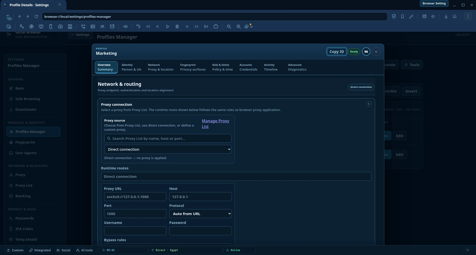 Edit Profile — location alignment